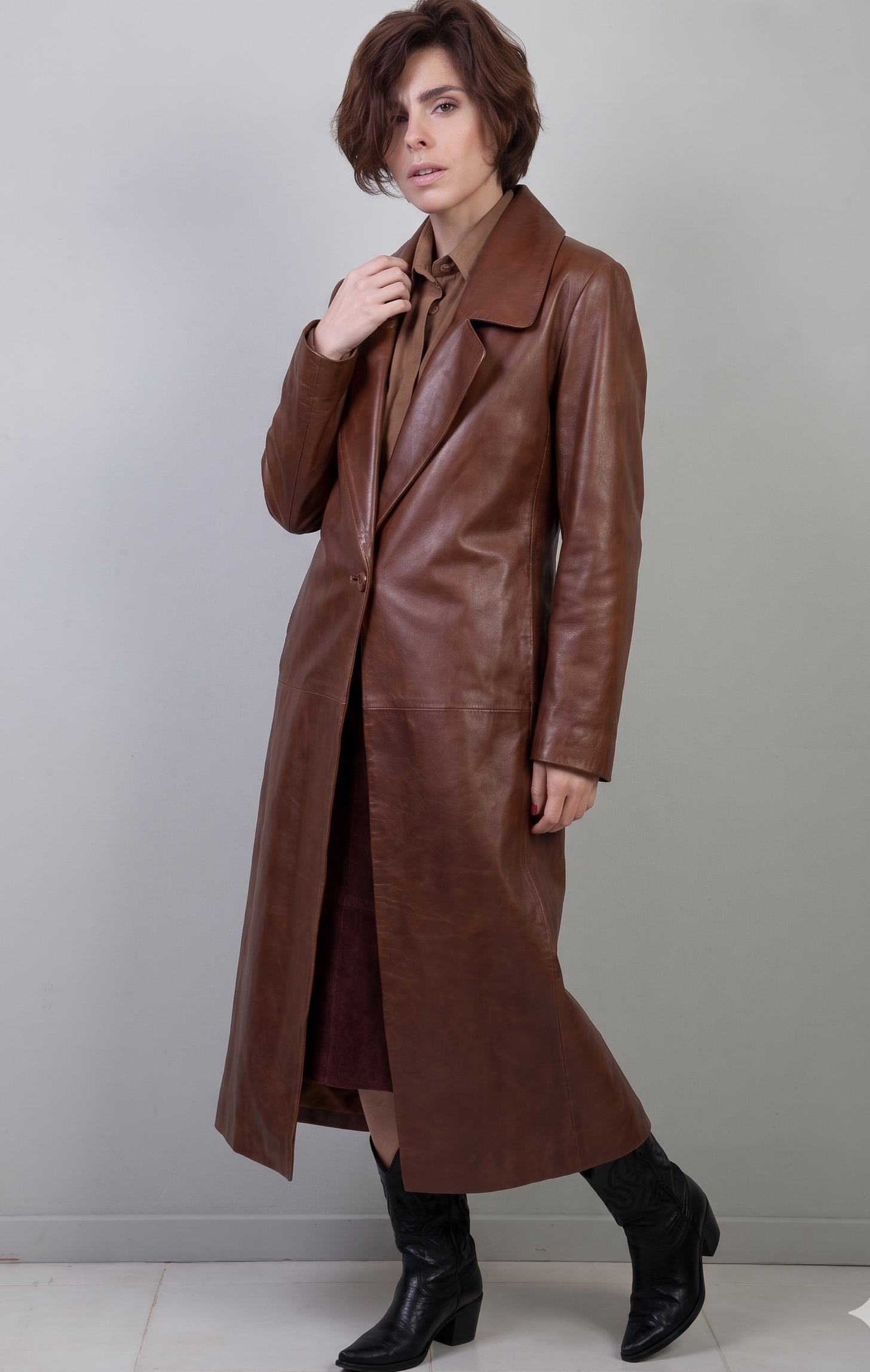 ZURI OVER COAT / COW LEATHER