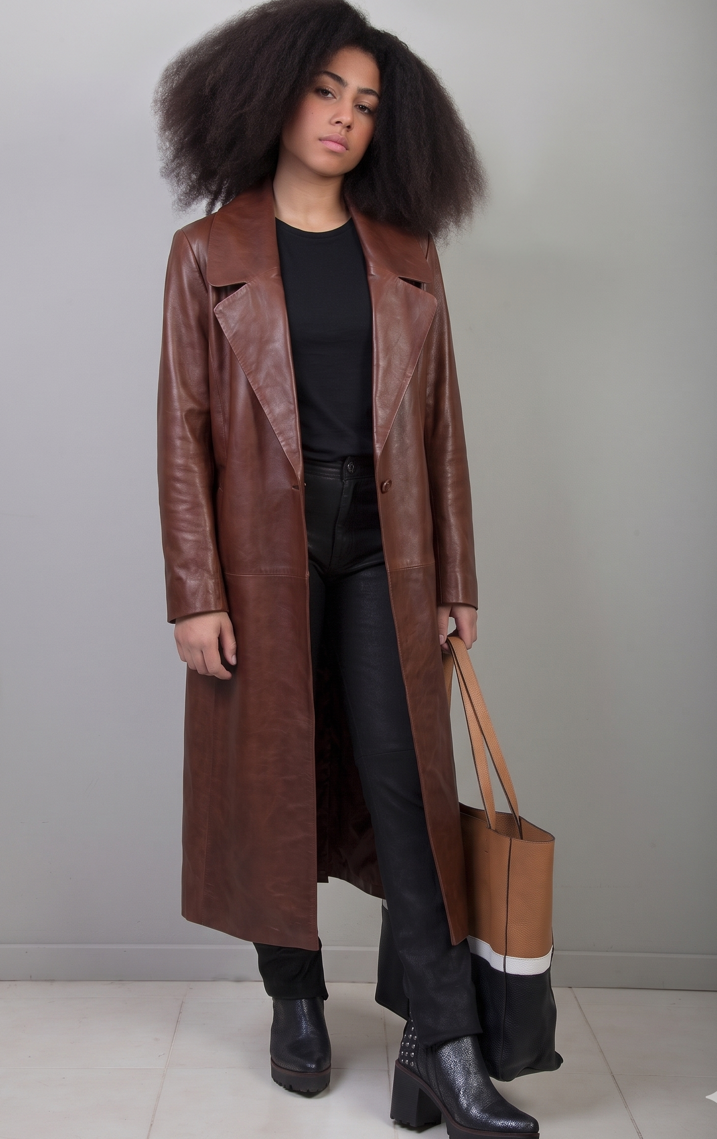 ZURI OVER COAT / COW LEATHER