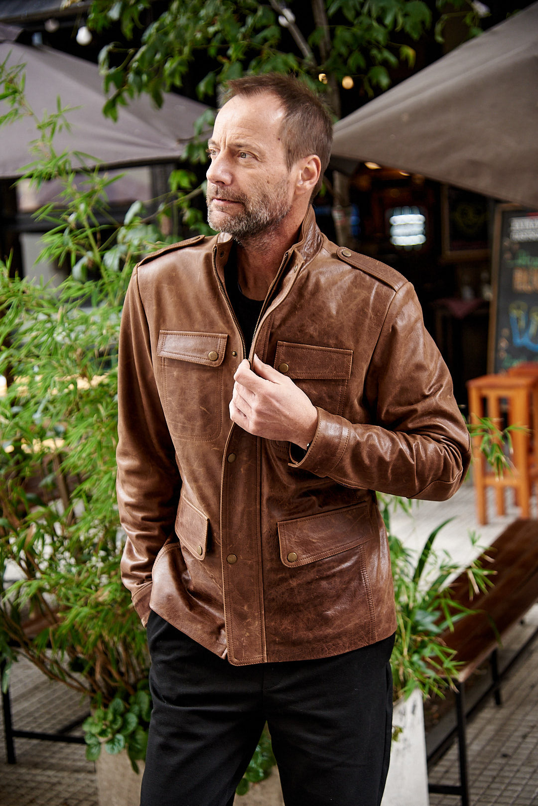 KRUGER Jacket / Water-Repellent Cowhide Leather