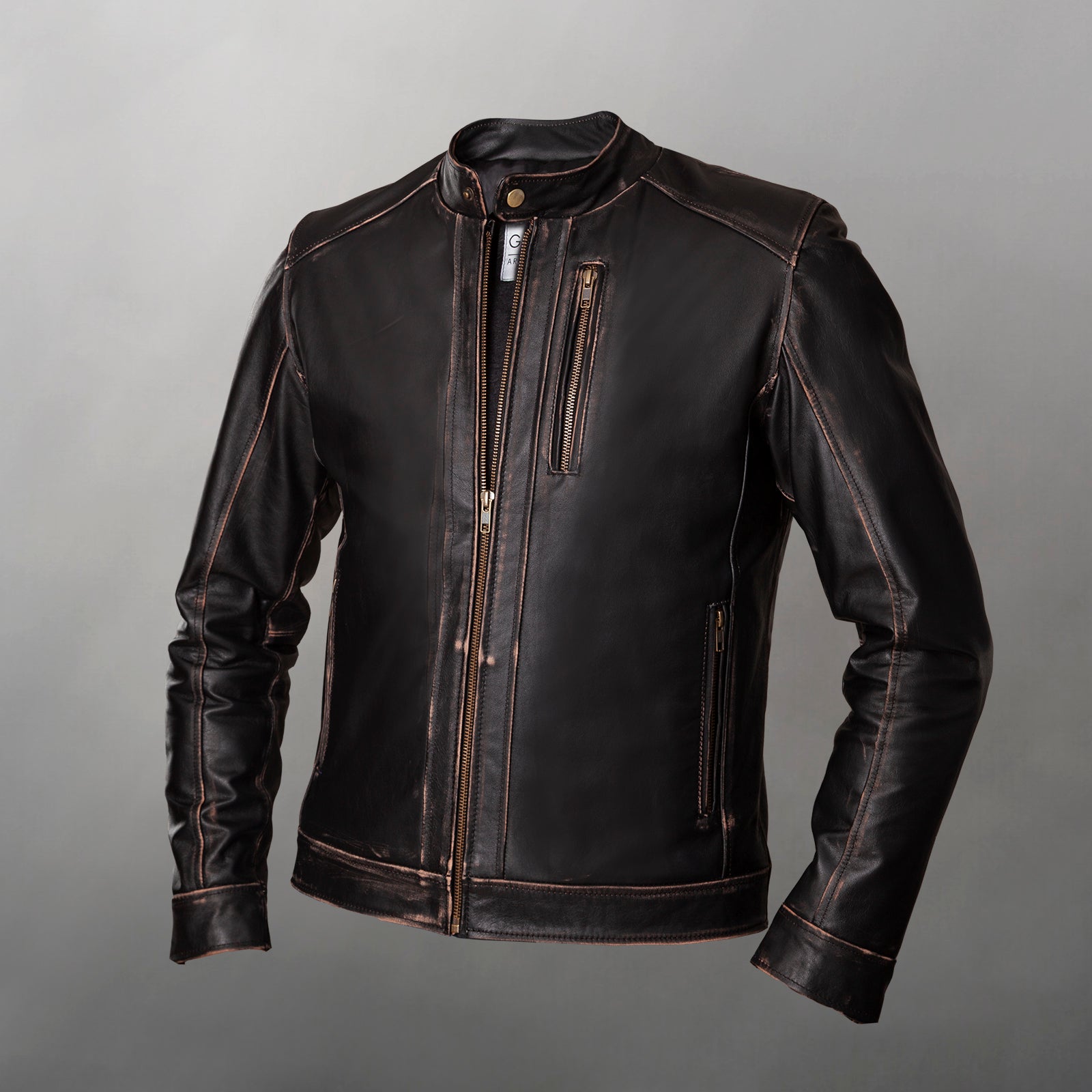 Tato Jacket / Worn Cowhide Leather